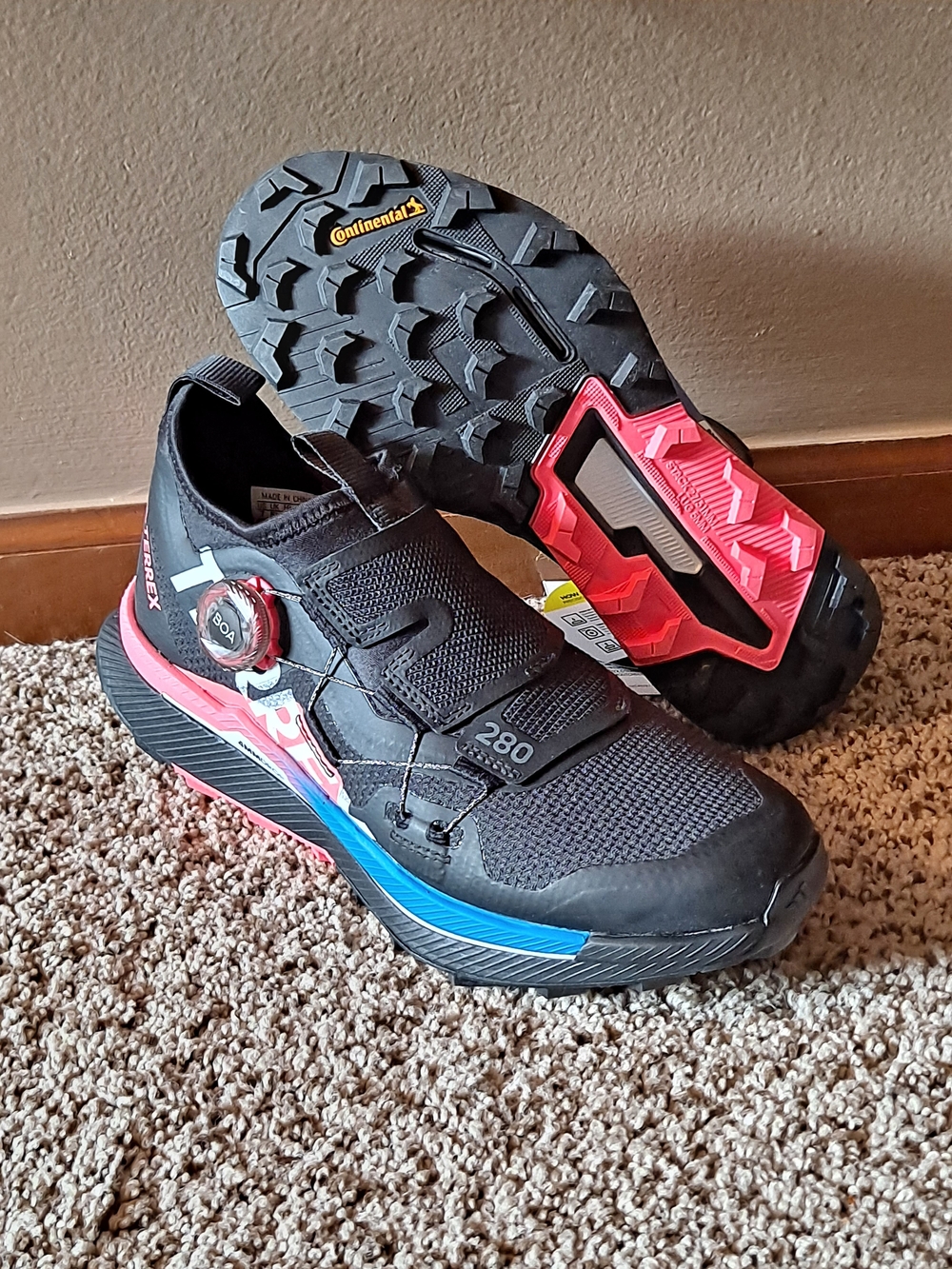 Terrex Black Trail Running Shoes with BOA Closure - Black/Blue/Red Women Size 7